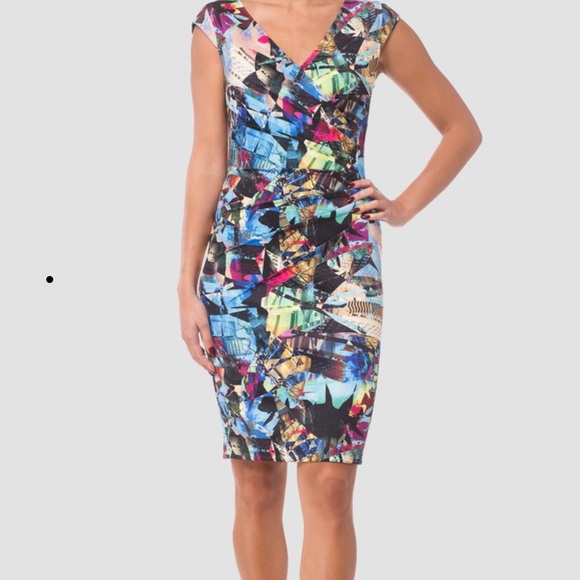 Joseph Ribkoff print v-neck dress - Picture 5 of 5